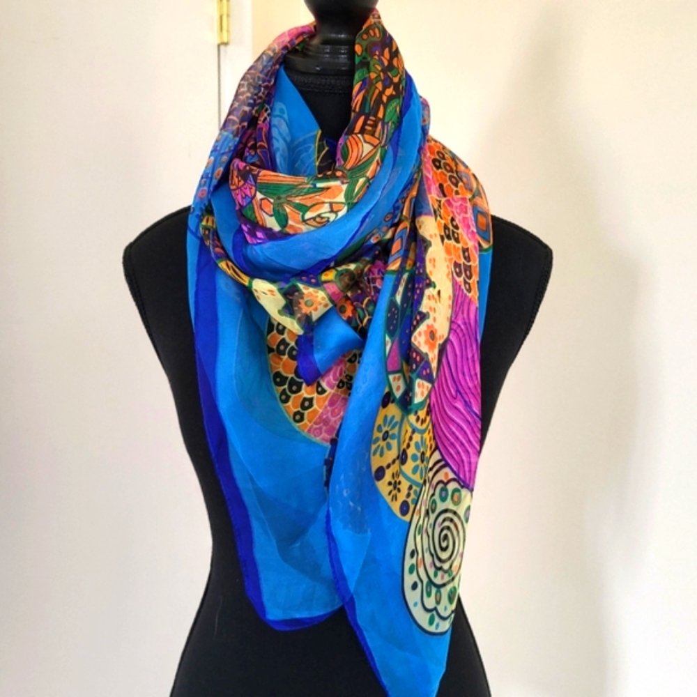 Vibrant Multicolor Scarf/Wrap FINAL PRICE - Picture 3 of 10